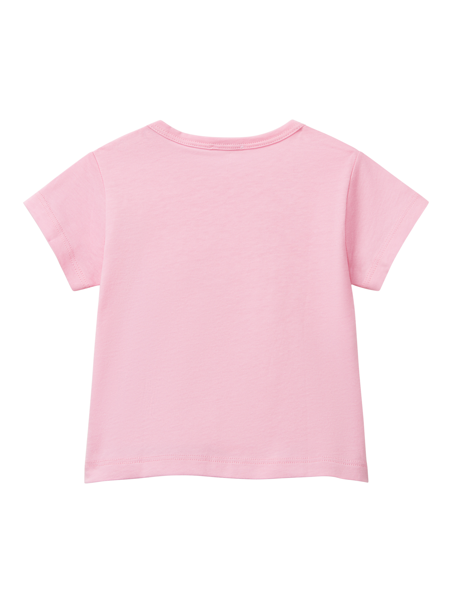 Product image 2 of 3, which shows Benetton Baby Cotton Star Print T-Shirt, Pink, 1-3 months