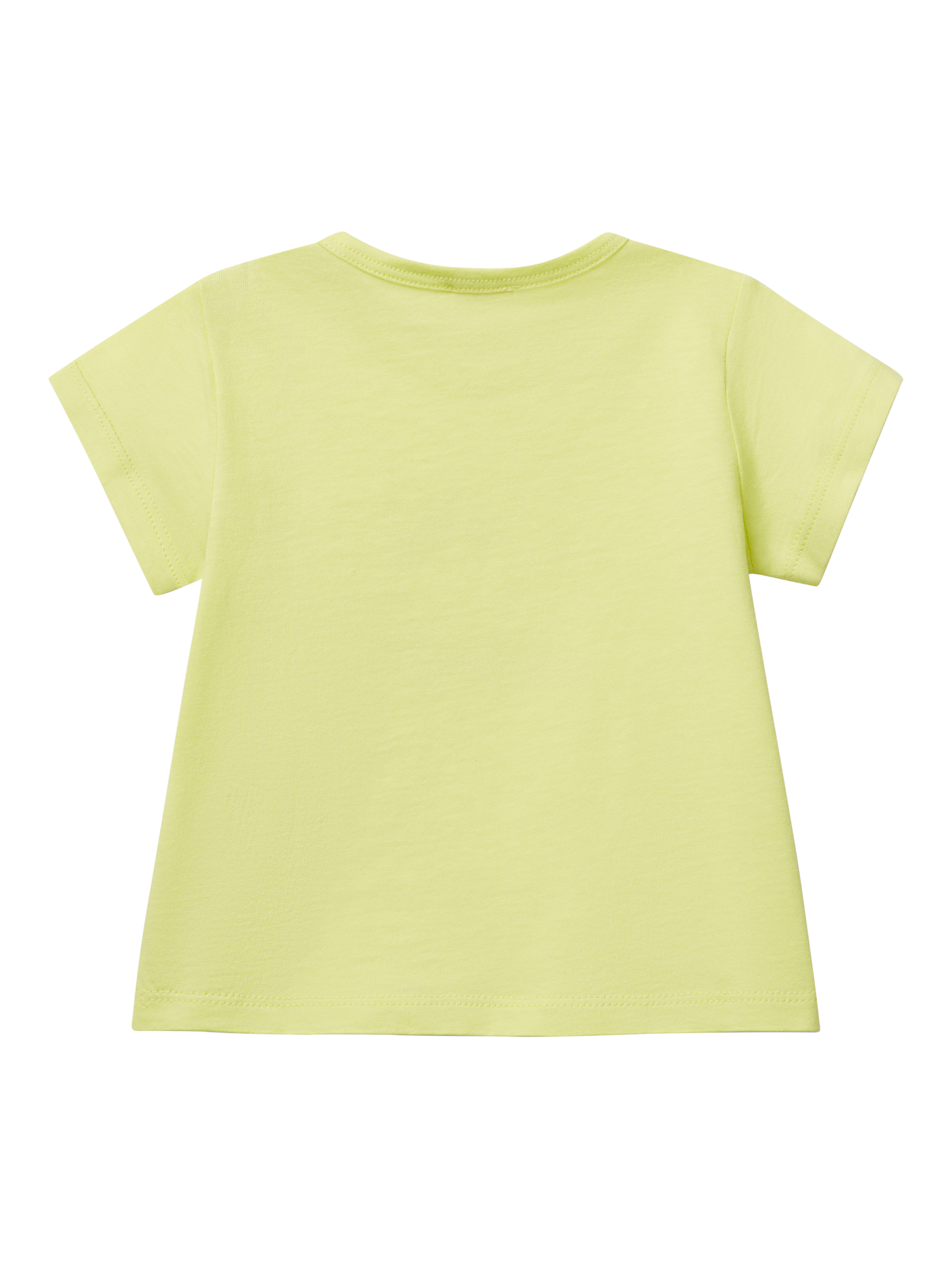 Product image 2 of 3, which shows Benetton Baby Cotton Logo Print Short Sleeve Top, Lime, 1-3 months