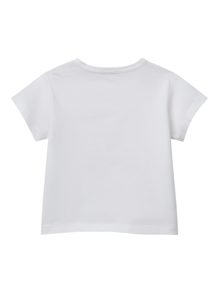 Benetton Baby Cotton Star Print T-Shirt, Optical White - view 2, Optical White