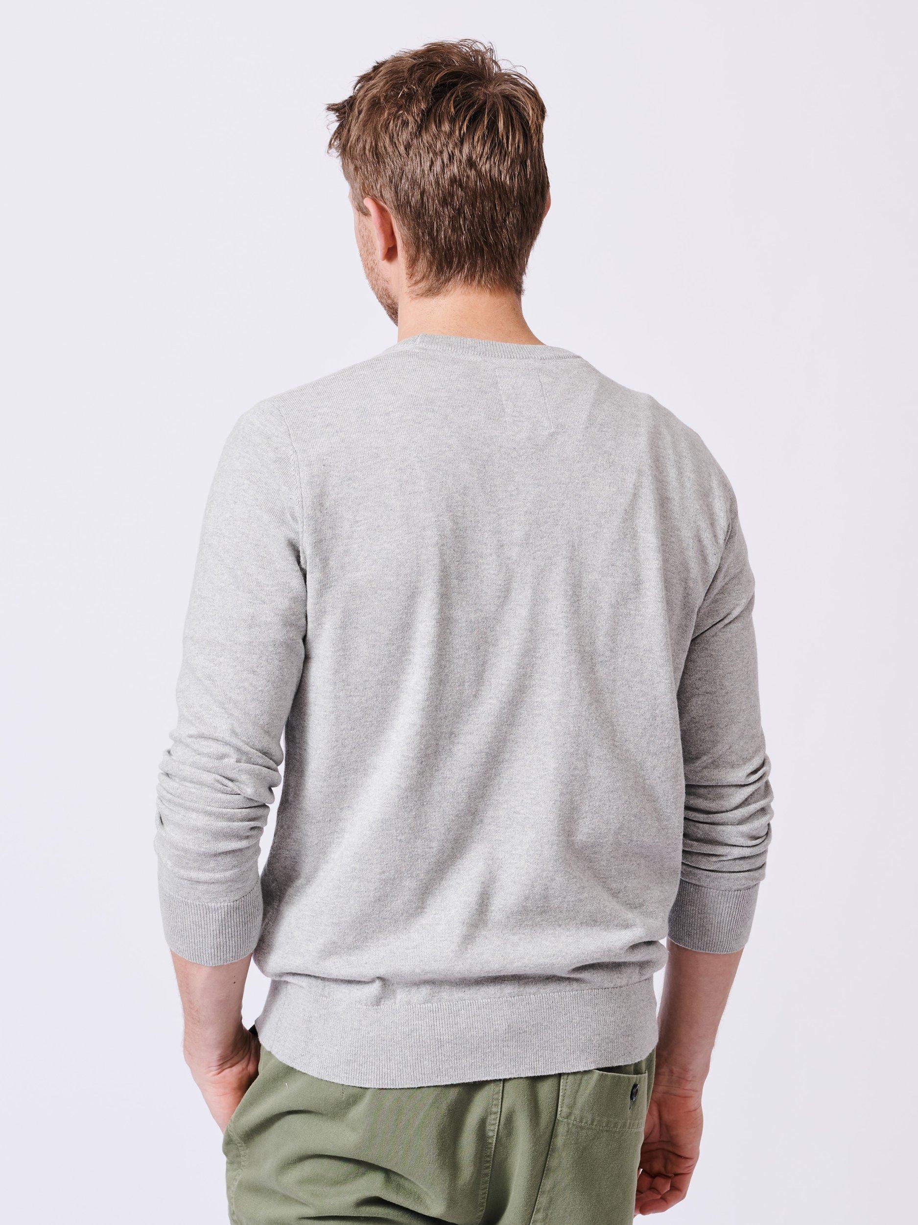 Product image 2 of 5, which shows Aubin Raven Cotton Crew Neck Jumper, Grey Marl, S
