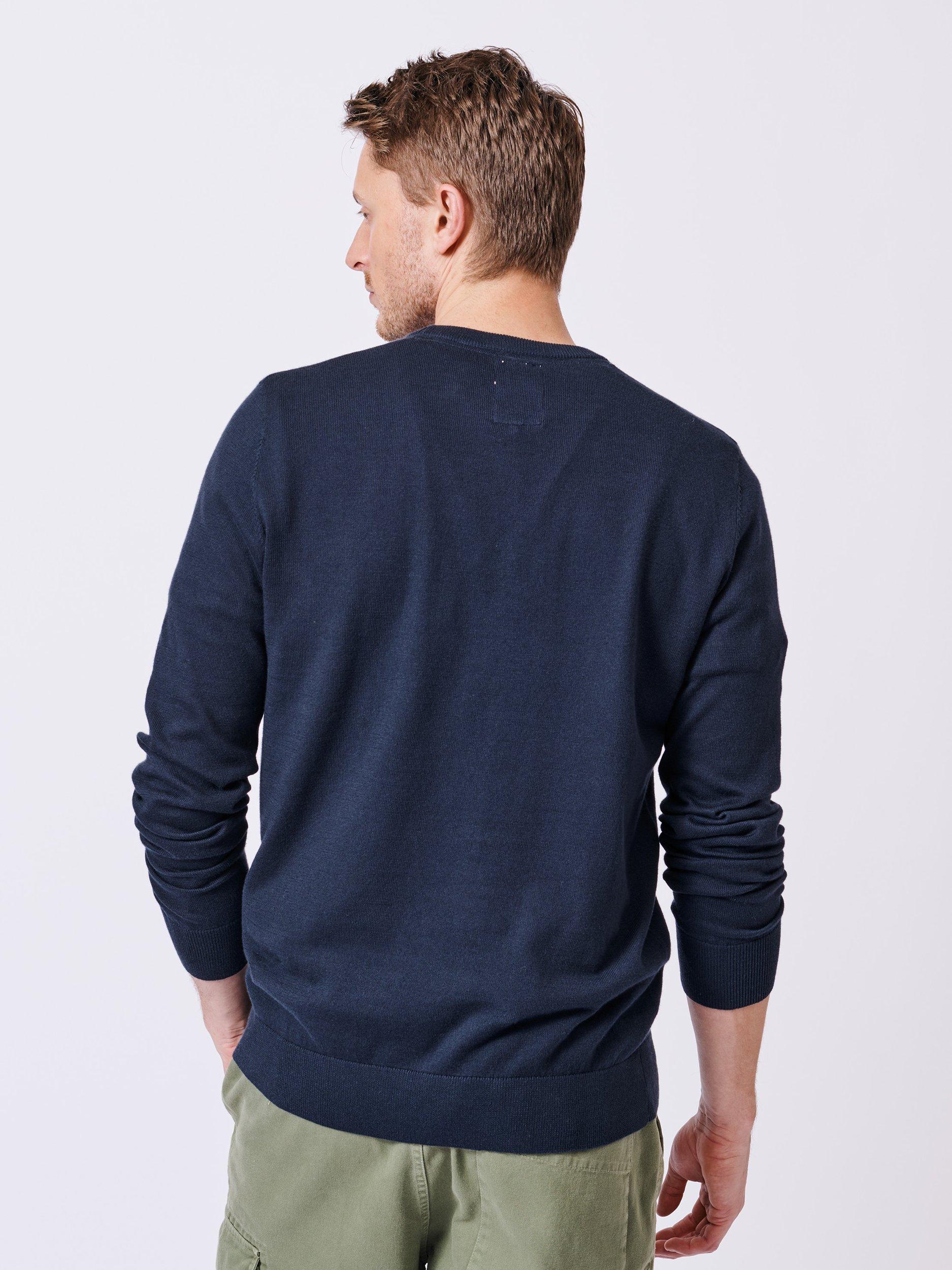 Product image 2 of 5, which shows Aubin Raven Cotton Crew Neck Jumper, Navy, S