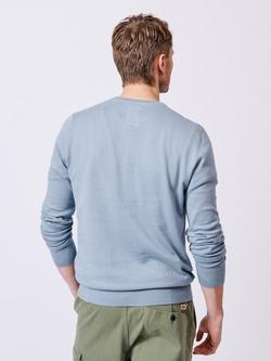 Aubin Raven Cotton Crew Neck Jumper - view 2, Pale Blue