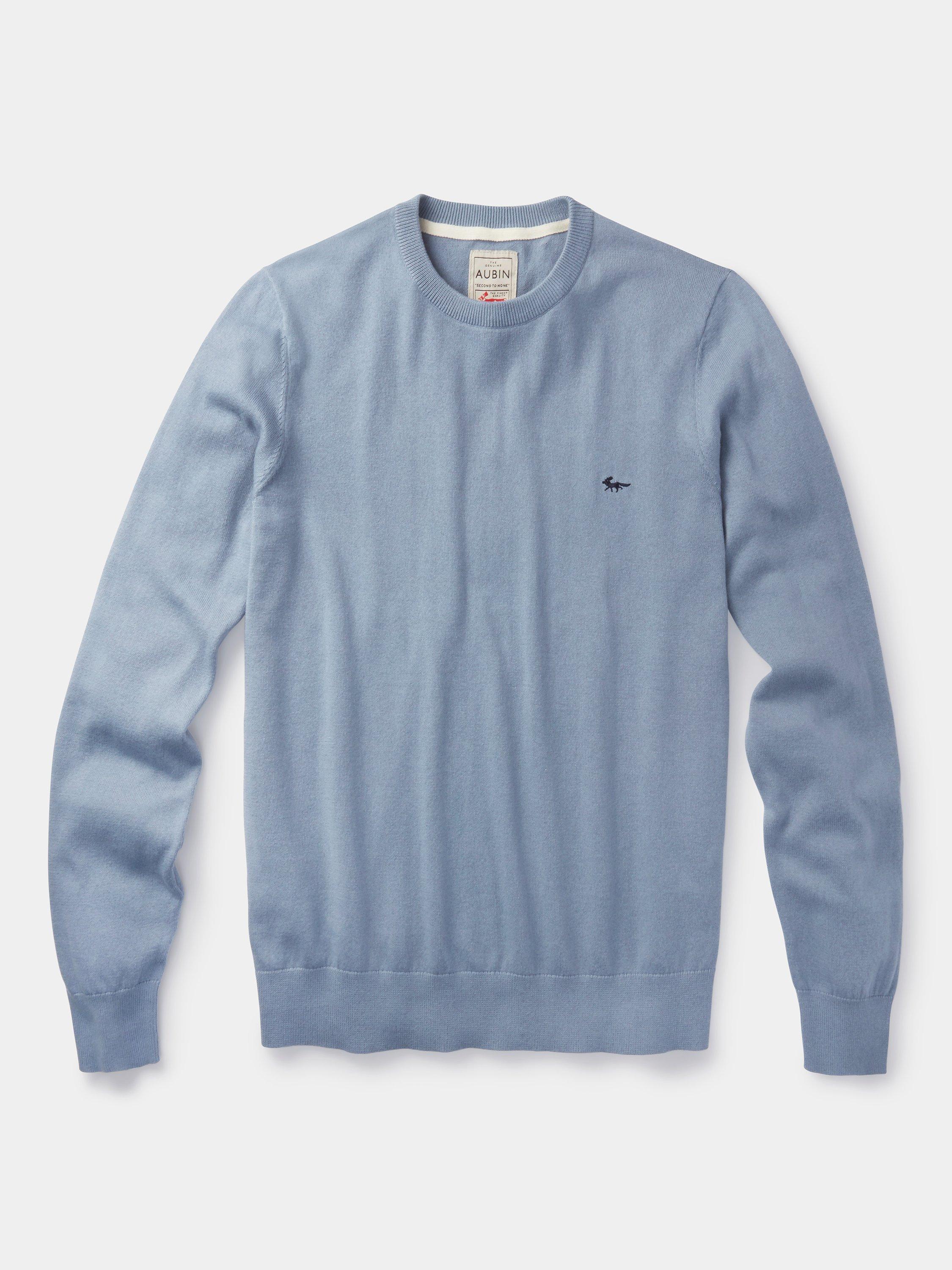Product image 6 of 6, which shows Aubin Raven Cotton Crew Neck Jumper, Pale Blue, S