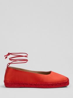 L.K.Bennett Mia Ankle Tie Espadrilles, Red, Red
