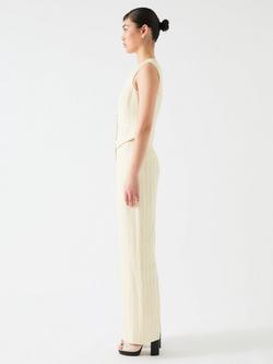 L.K.Bennett Ami Linen Blend Waistcoat - view 2, Cream/Black