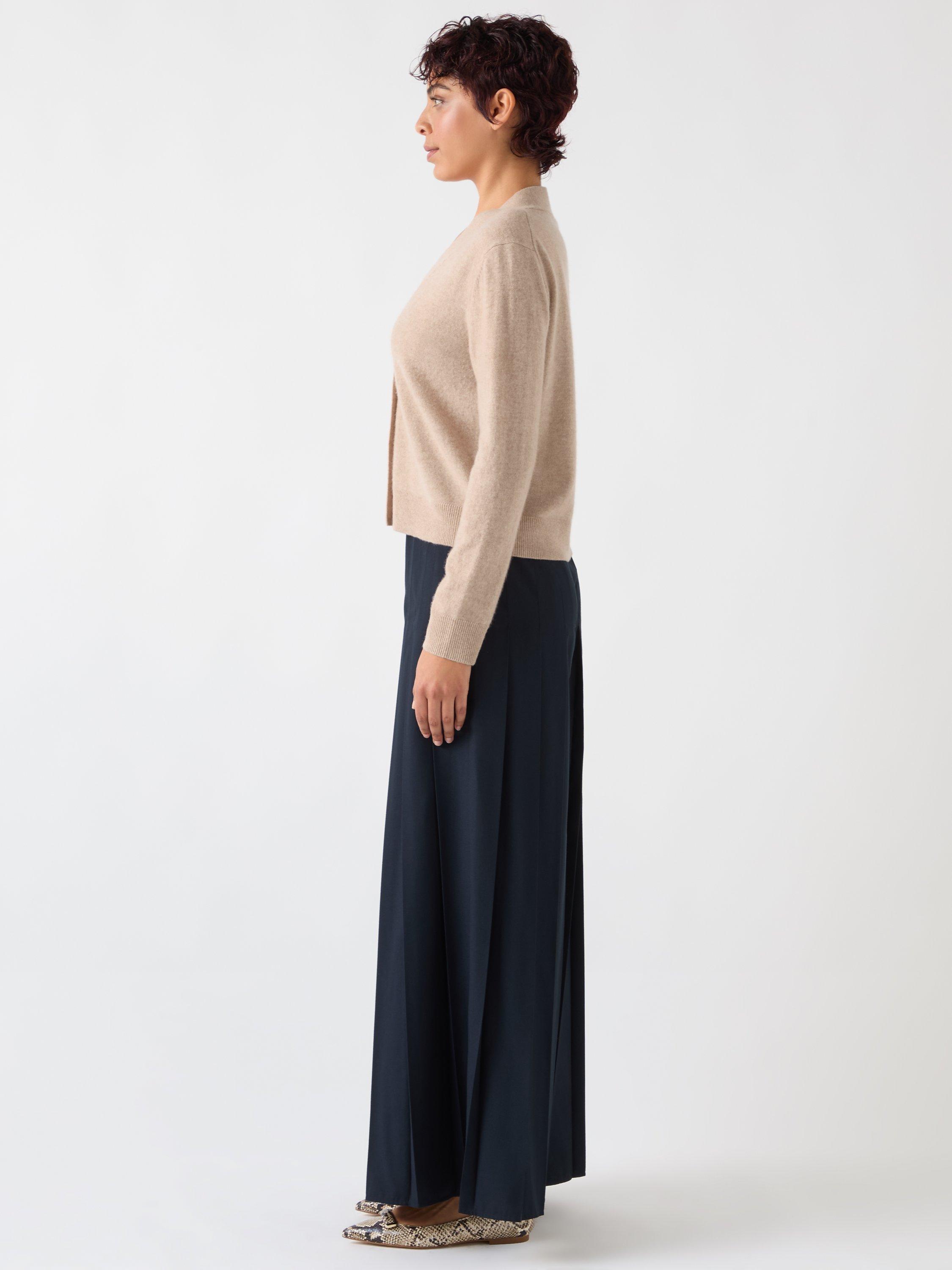 Product image 2 of 4, which shows L.K.Bennett Mara Wool and Cashmere Blend Cardigan, Champagne, XS