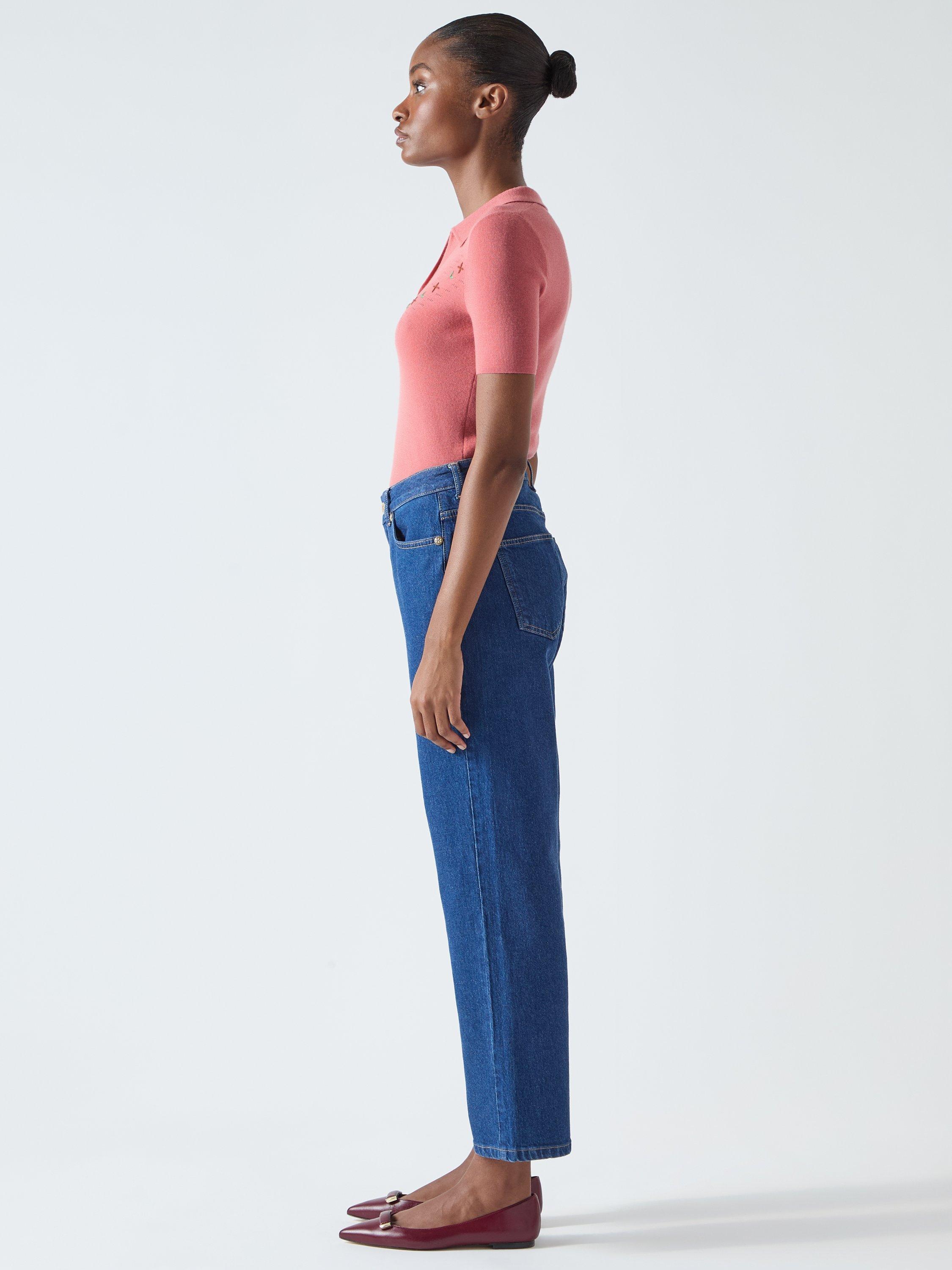 Product image 2 of 5, which shows L.K.Bennett Willow Wide Leg Jeans, Indigo, 8