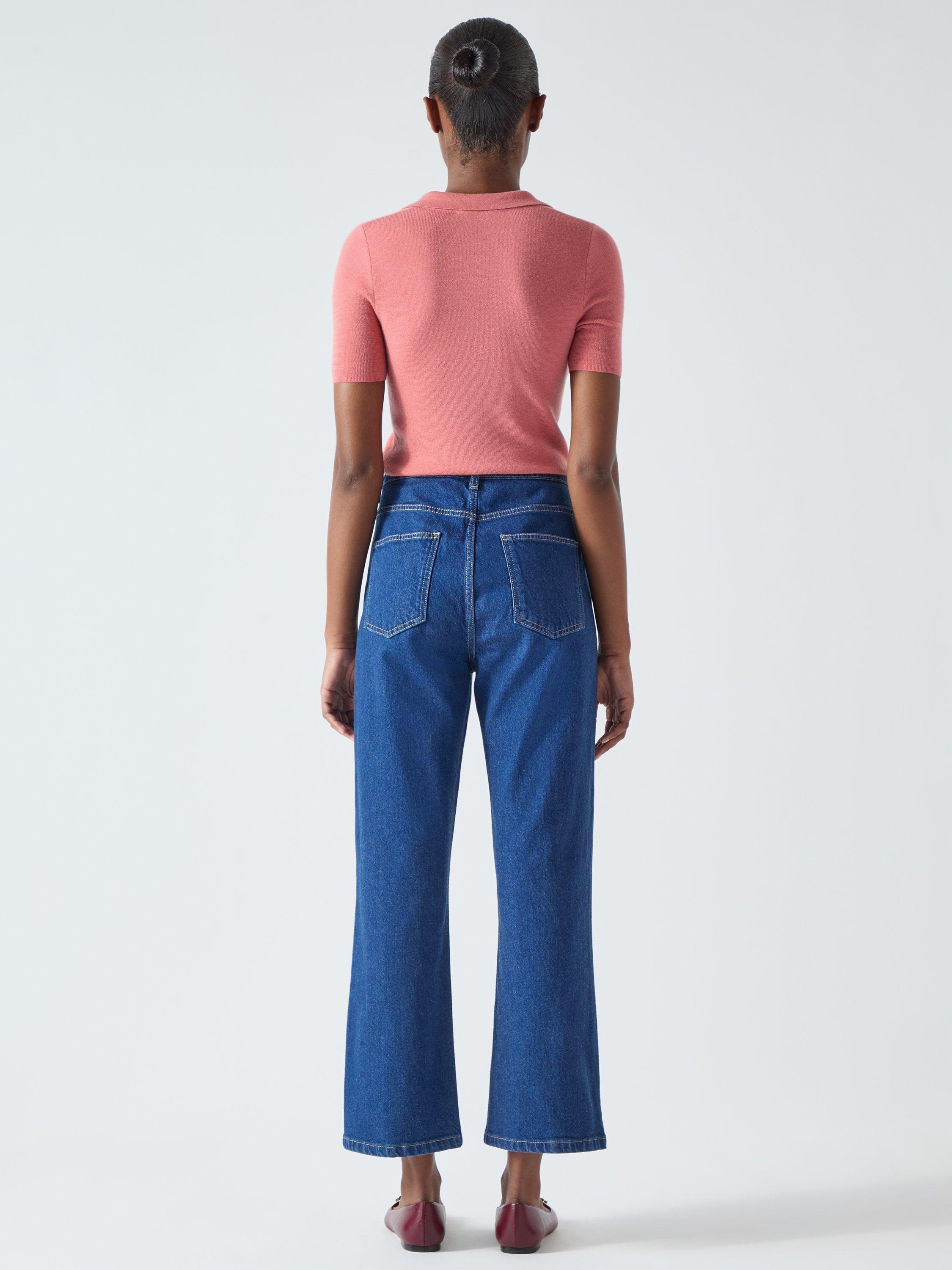 Product image 3 of 5, which shows L.K.Bennett Willow Wide Leg Jeans, Indigo, 8