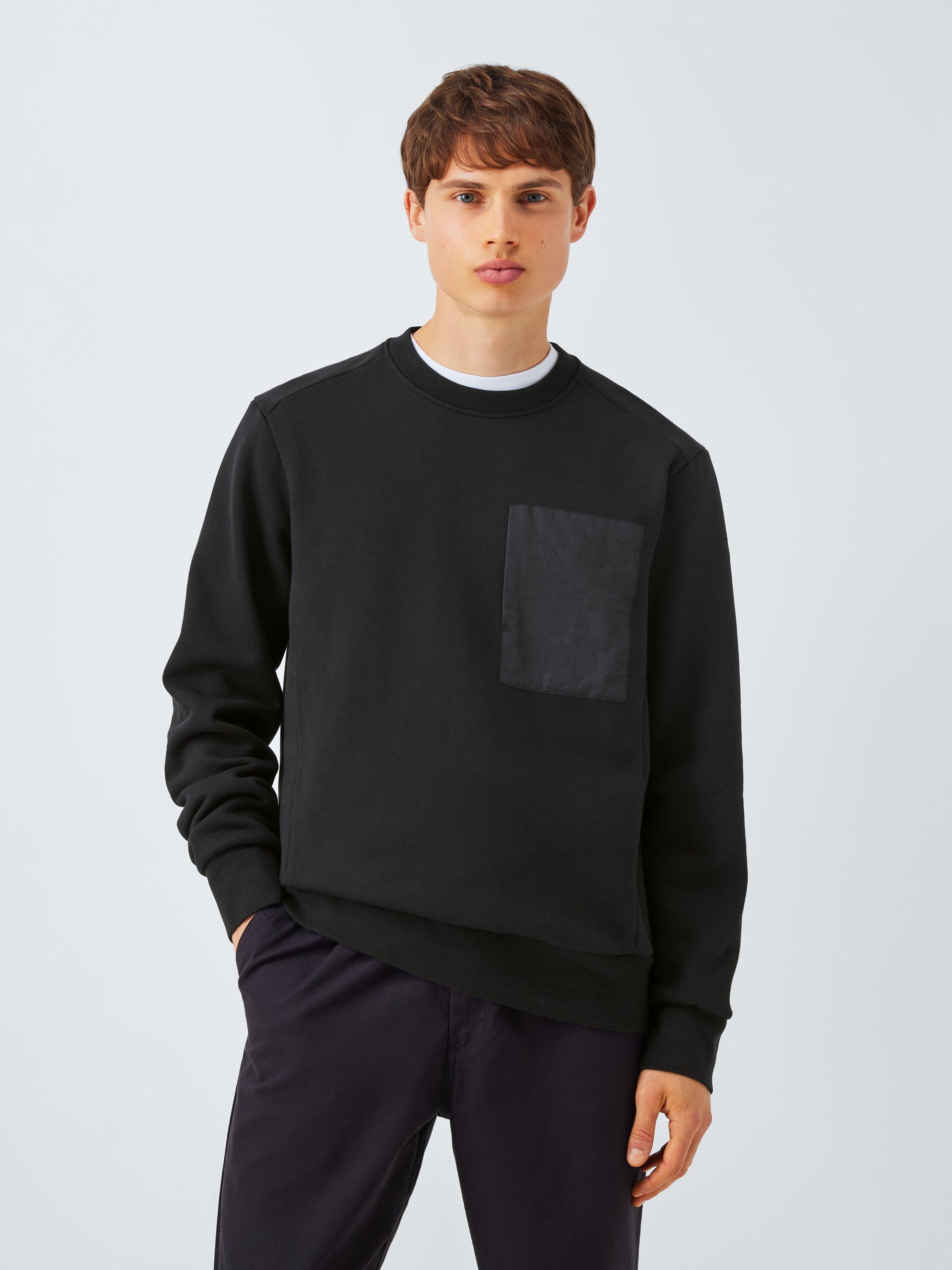 Product image 1 of 6, which shows Kin Crew Neck Cotton Blend Sweatshirt, Black, S