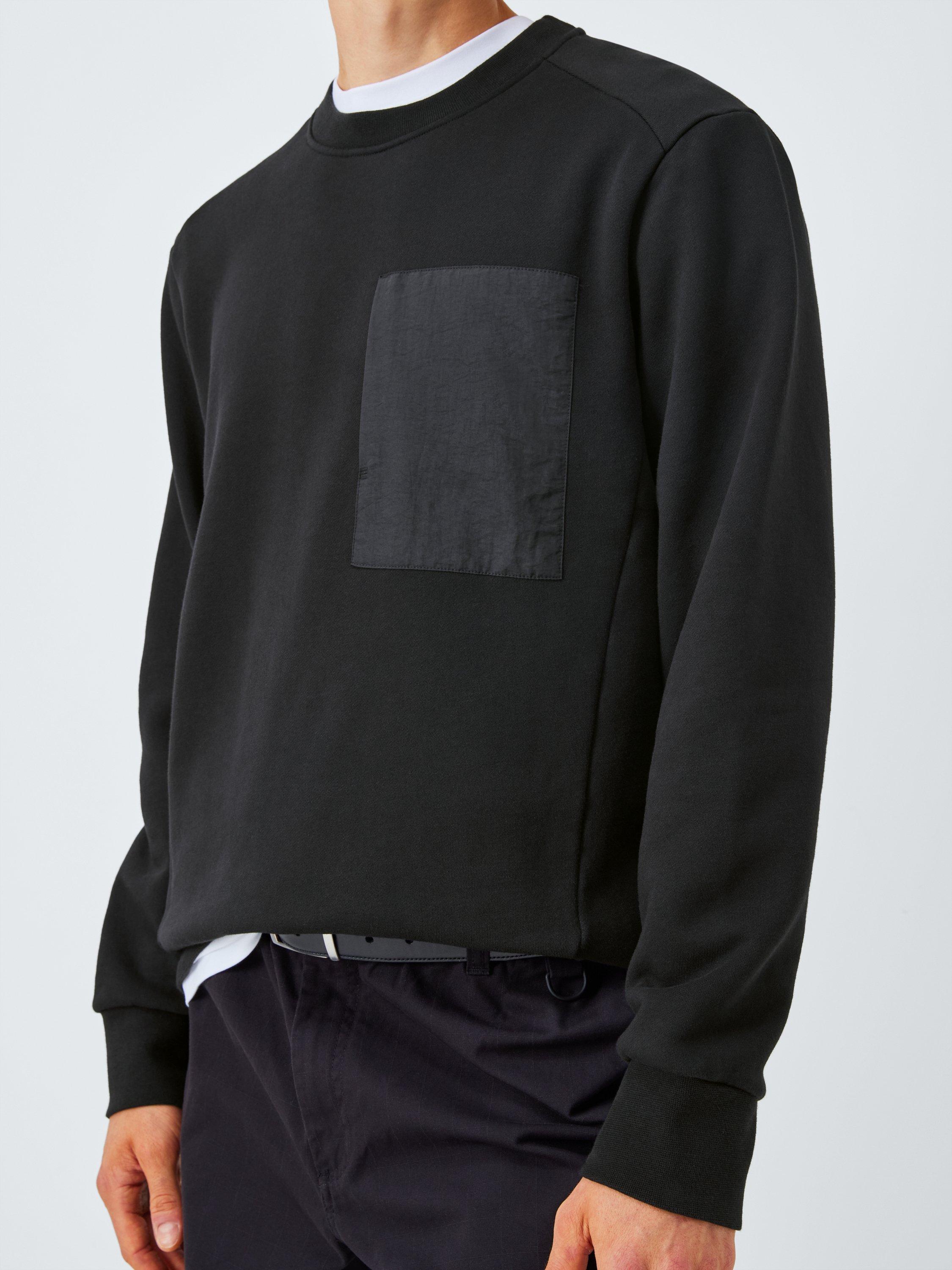 Product image 6 of 6, which shows Kin Crew Neck Cotton Blend Sweatshirt, Black, S