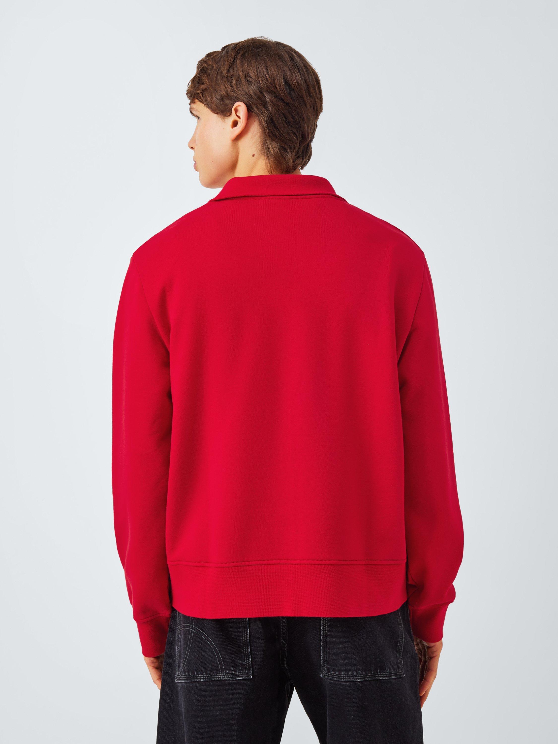 Product image 2 of 6, which shows Kin Half Zip Cotton Blend Jumper, Equestrian Red, S