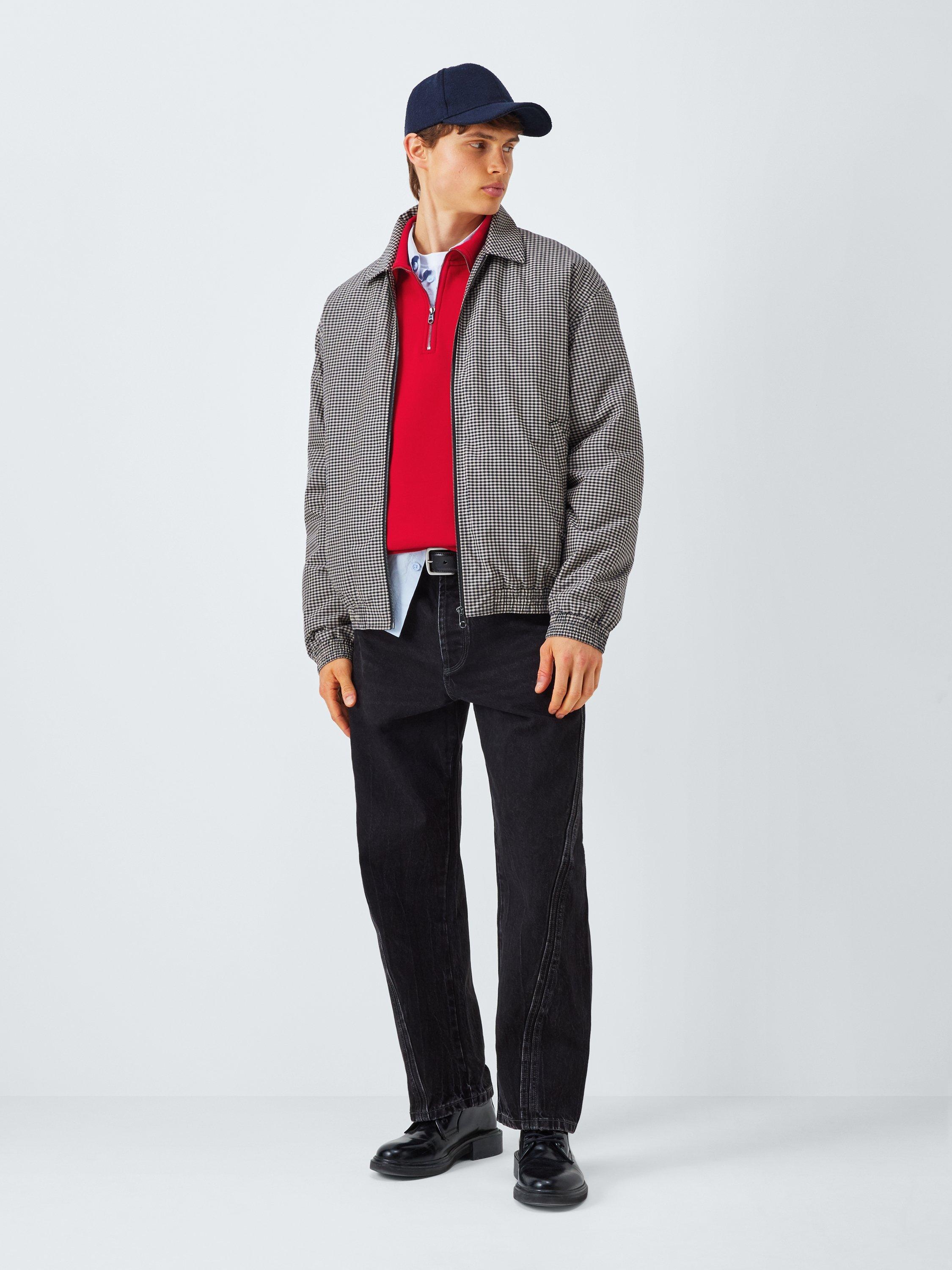 Product image 3 of 6, which shows Kin Half Zip Cotton Blend Jumper, Equestrian Red, S