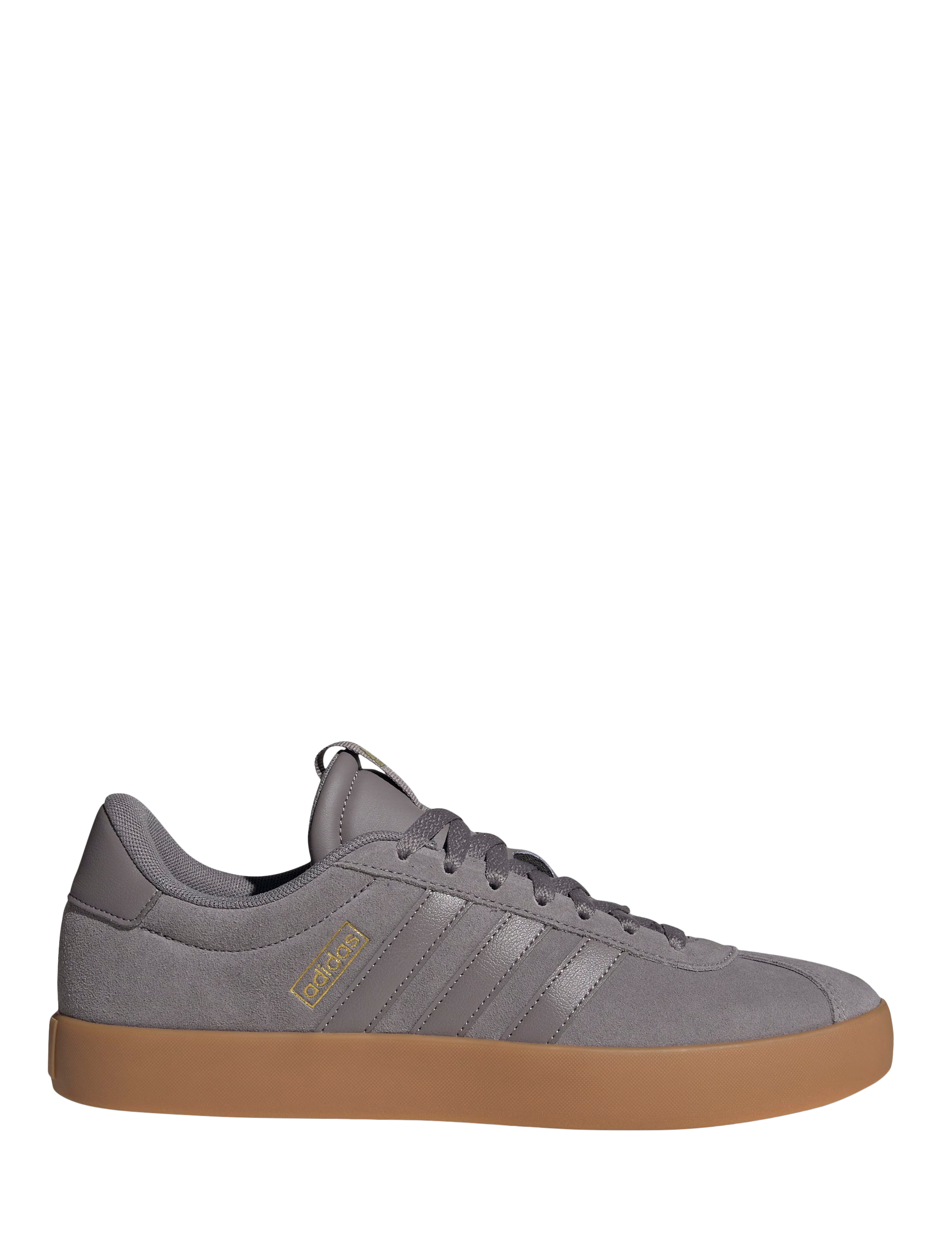 Product image 1 of 5, which shows adidas VL Court Leather Lace Up Trainers, Grey, 7