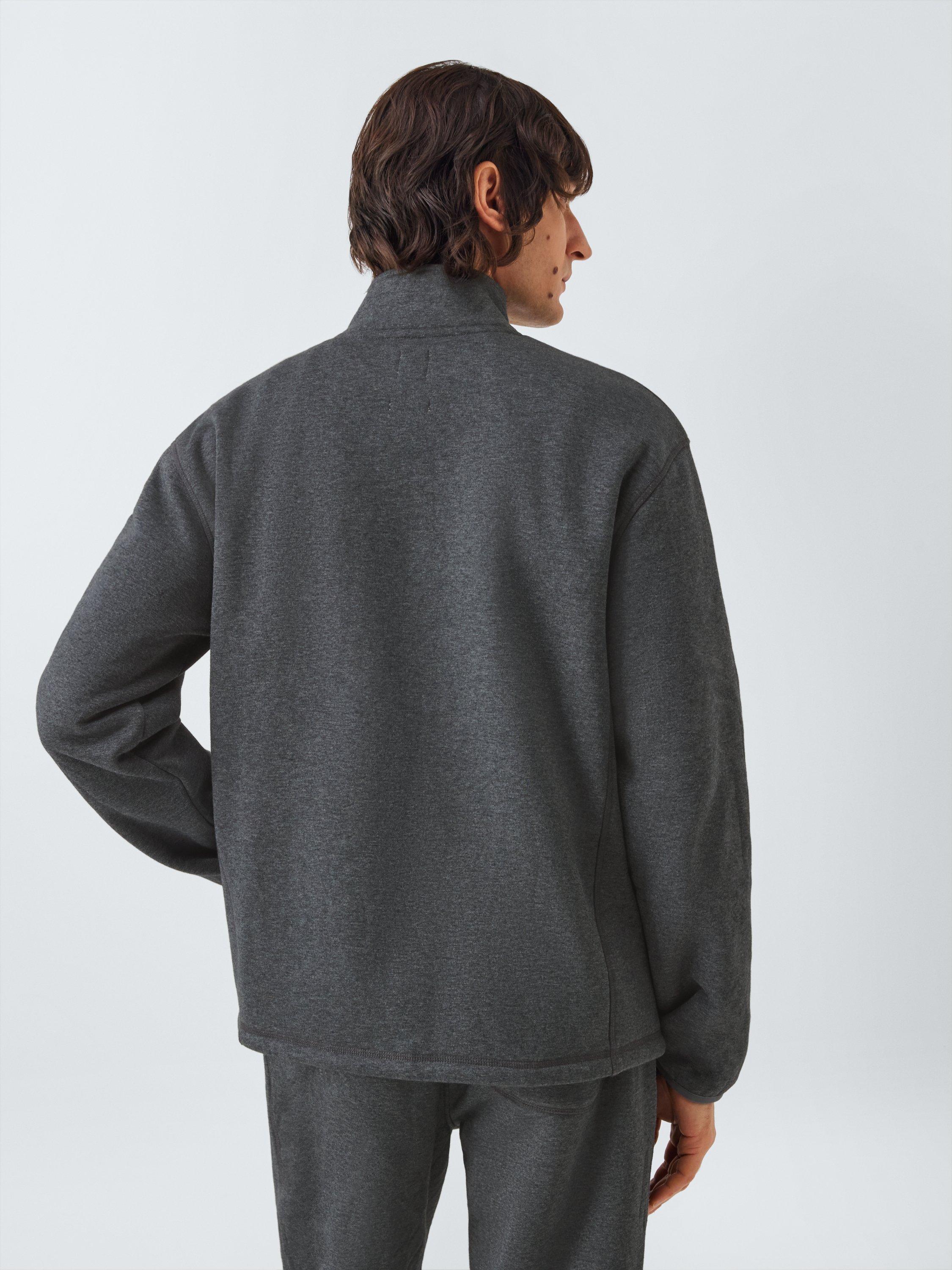 Product image 2 of 6, which shows John Lewis Fleece Lined Zip Neck Lounge Top, Grey Charcoal, S