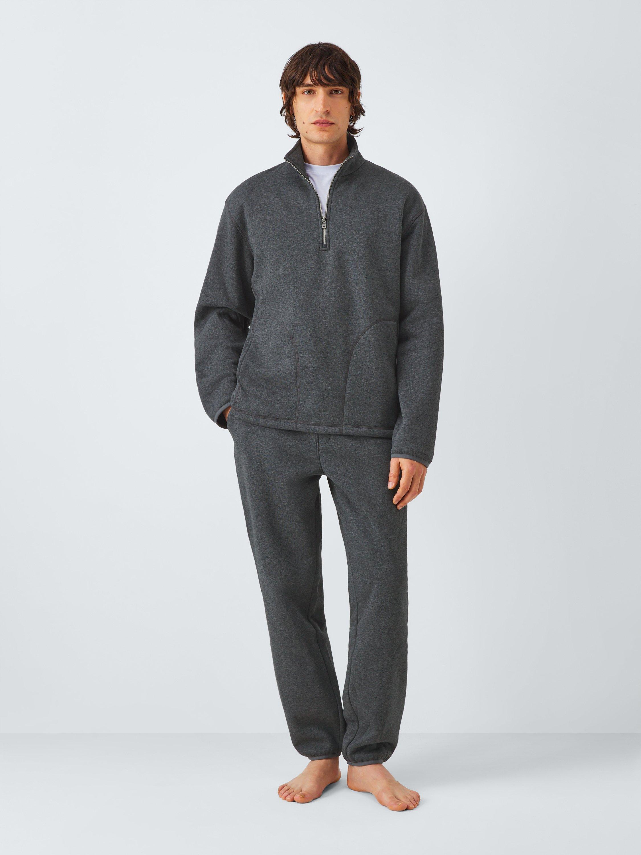Product image 3 of 6, which shows John Lewis Fleece Lined Lounge Joggers, Grey Charcoal, M