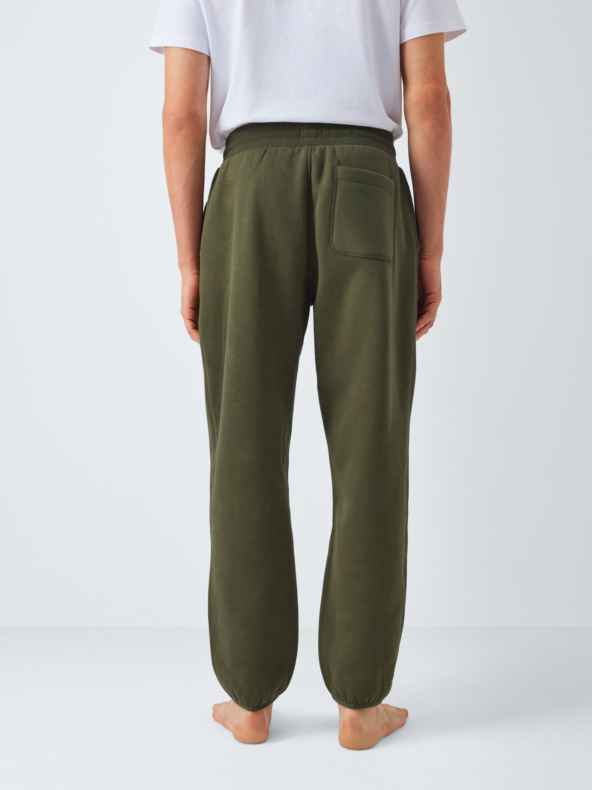 Product image 2 of 6, which shows John Lewis Fleece Lined Lounge Joggers, Green Olive, S