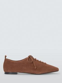 John Lewis Harts Suede Lace Up Casual Pumps, Brown, Brown