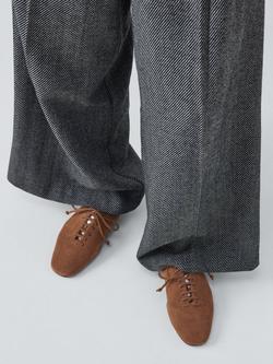 John Lewis Harts Suede Lace Up Casual Pumps, Brown - view 2, Brown