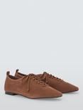 John Lewis Harts Suede Lace Up Casual Pumps, Brown
