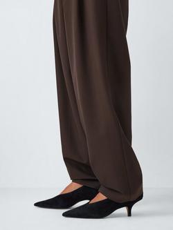 John Lewis Archer Suede Kitten Heel Court Shoes - view 2, Black