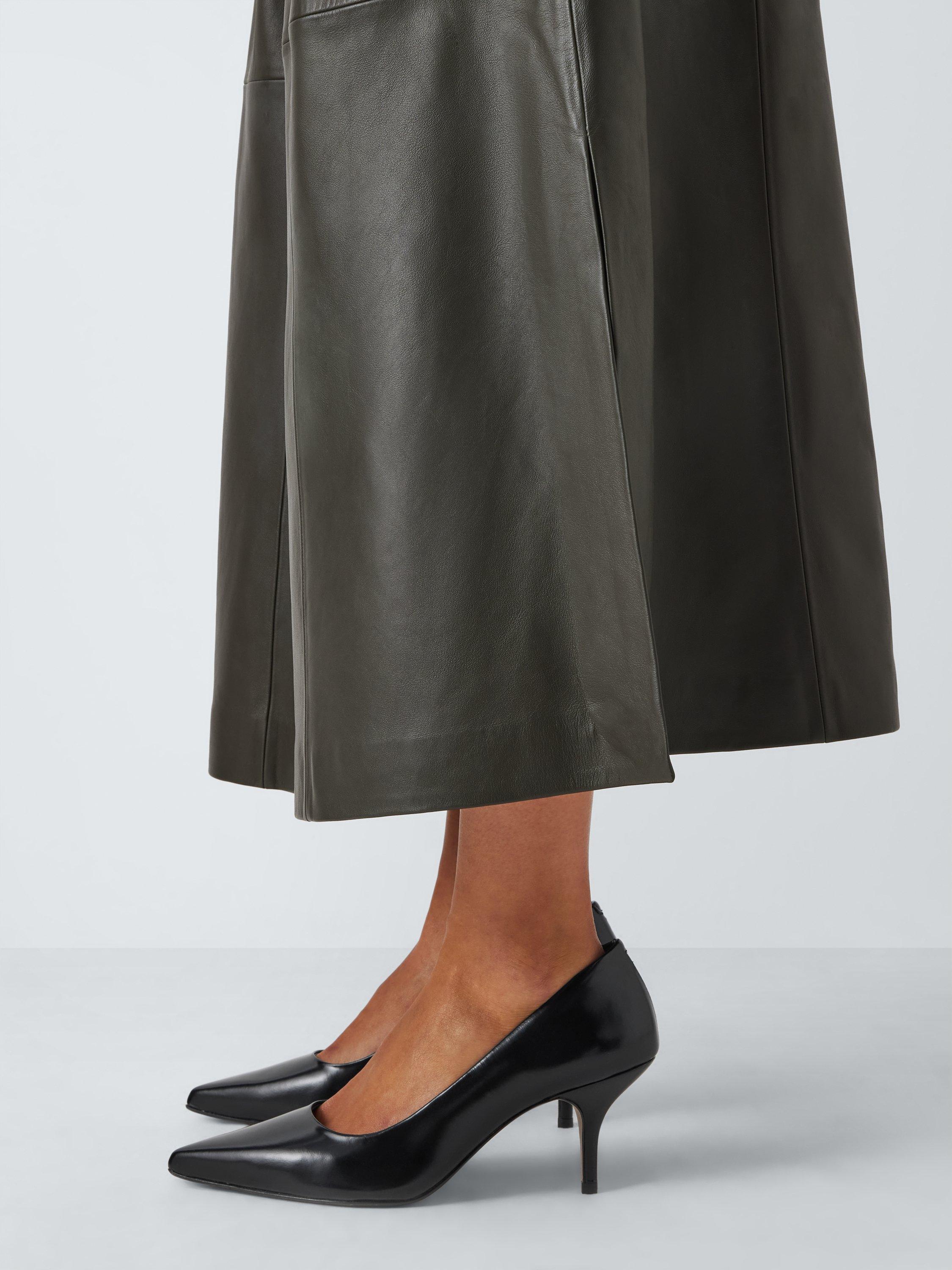 John Lewis Ascot Leather Essential Mid Heel Court Shoes, Black