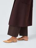 John Lewis Dakota Leather Pointed Flat Slingback Court Shoes, Camel