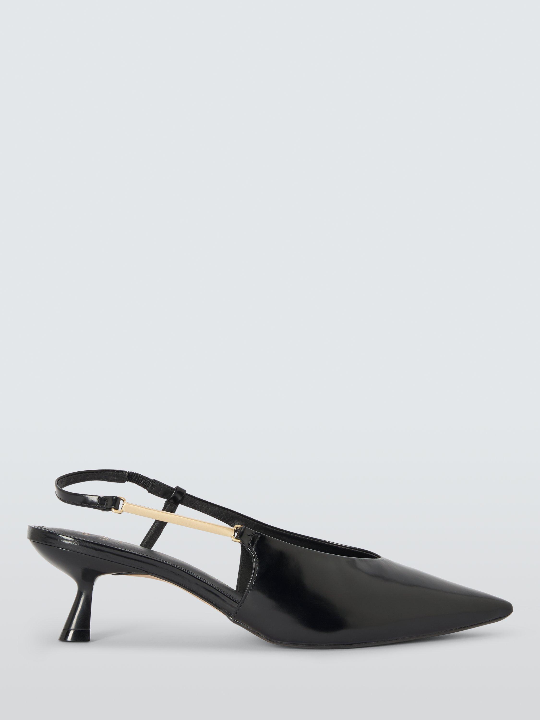 John Lewis Deal Leather Essential Mid Heel Slingback Open Court