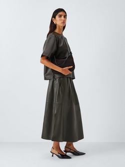 John Lewis Deal Leather Essential Mid Heel Slingback Open Court Shoes - view 2, Black