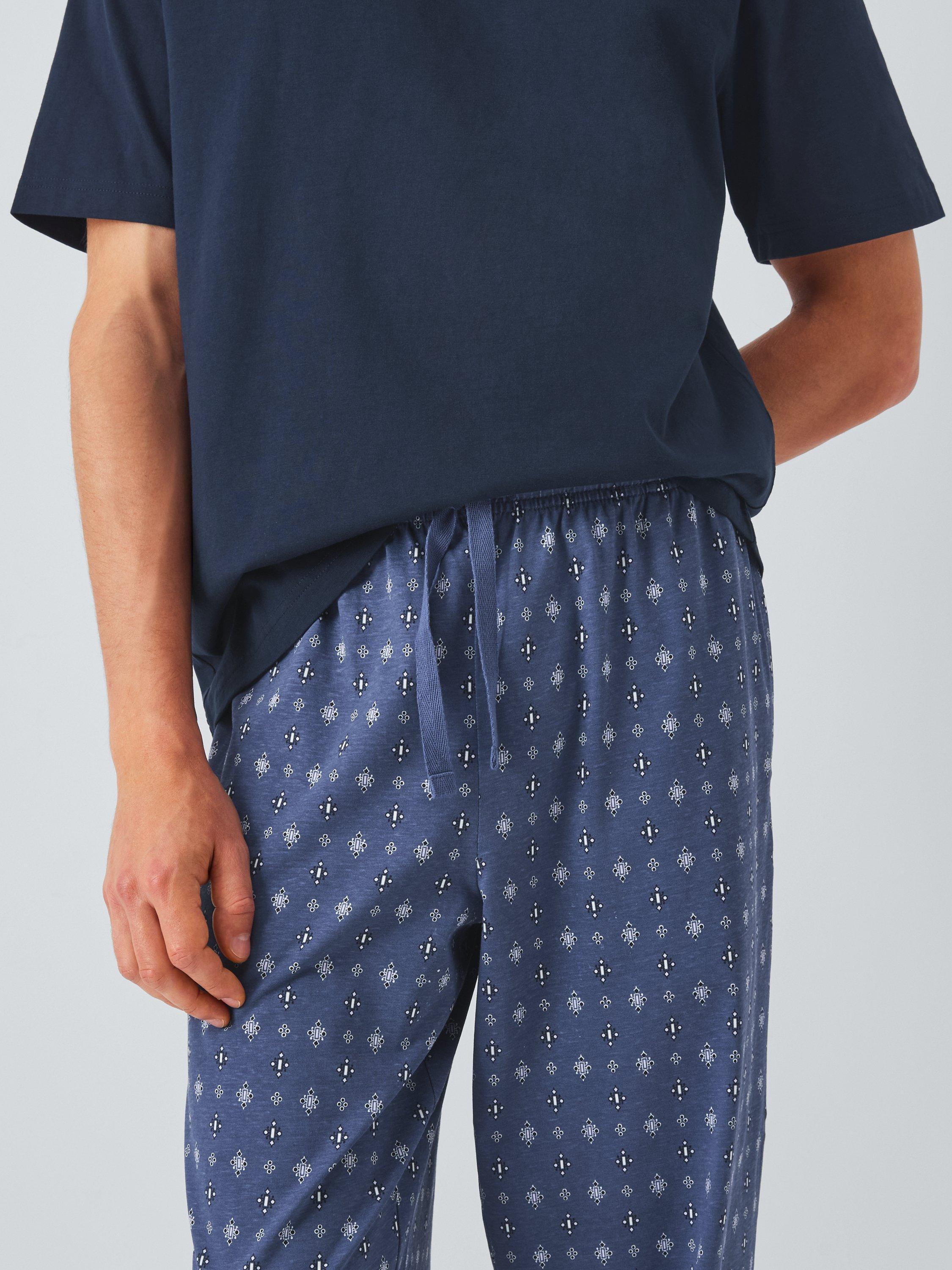 Product image 5 of 5, which shows John Lewis Cotton Jersey Short Sleeve Pyjama Set, Blue Navy, S