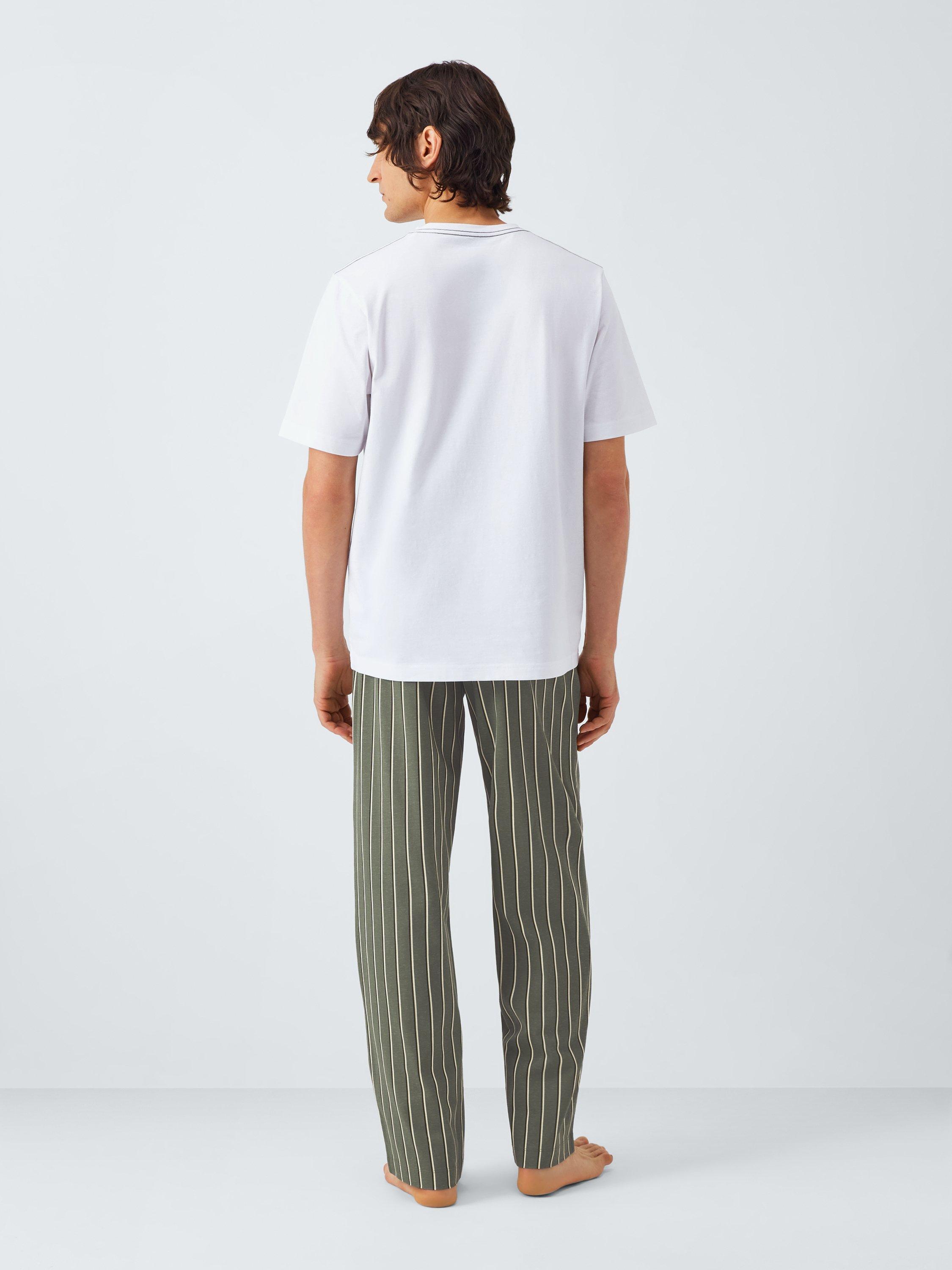 Product image 2 of 5, which shows John Lewis Cotton Jersey Short Sleeve Pyjama Set, White, XL