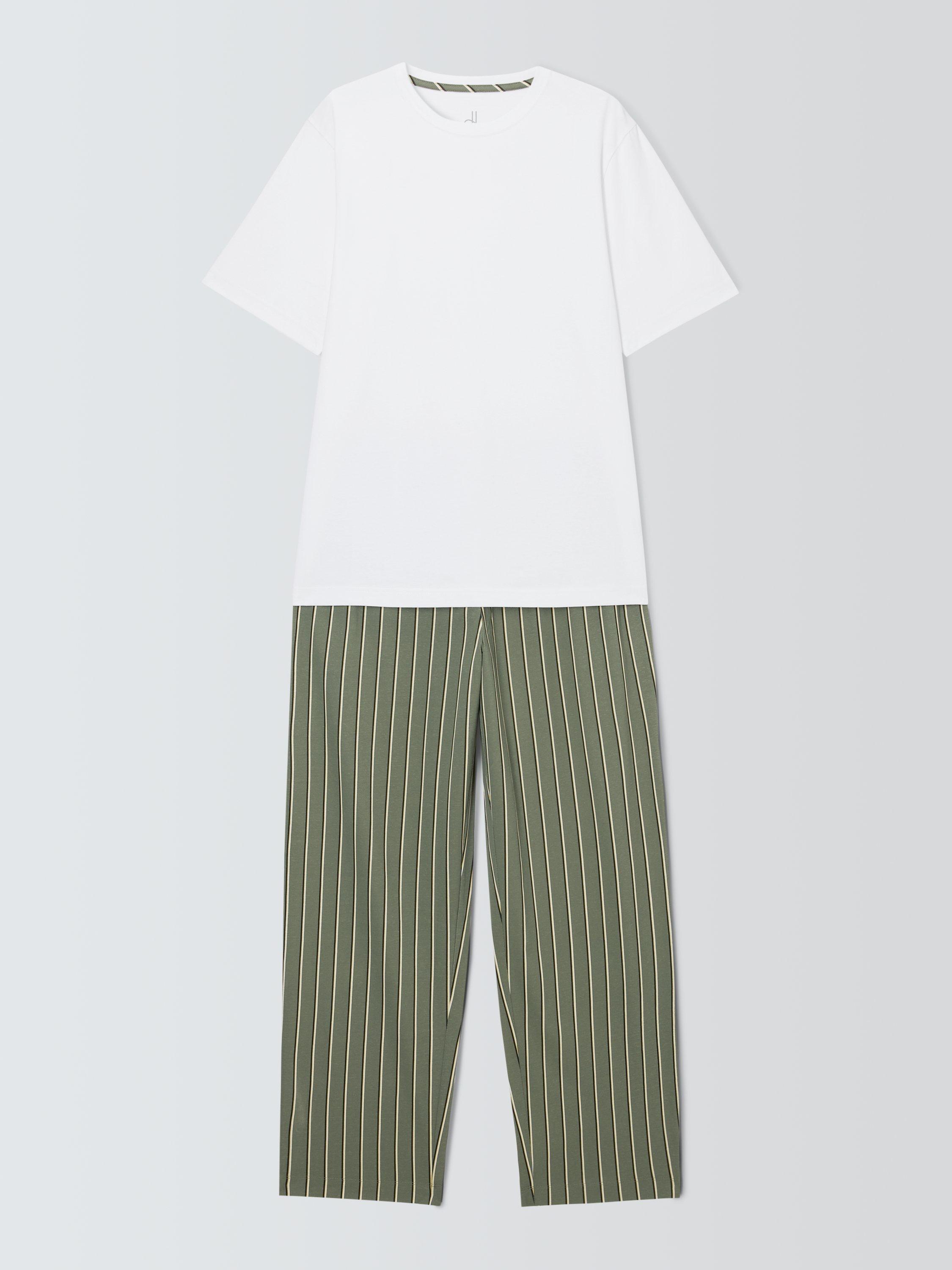 Product image 4 of 5, which shows John Lewis Cotton Jersey Short Sleeve Pyjama Set, White, XL