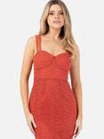 Maya Deluxe Sleeveless Cinched Scallop Lace Midi Dress