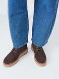 John Lewis Paget Suede Crepe Sole Lace Up Lumberjack Ankle Boots, Brown