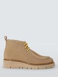 John Lewis Palfrey Suede Cropped Lace Up Wallaby Desert Boots, Beige
