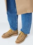 John Lewis Palfrey Suede Cropped Lace Up Wallaby Desert Boots, Beige