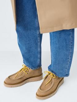 John Lewis Palfrey Suede Cropped Lace Up Wallaby Desert Boots, Beige - view 2, Beige