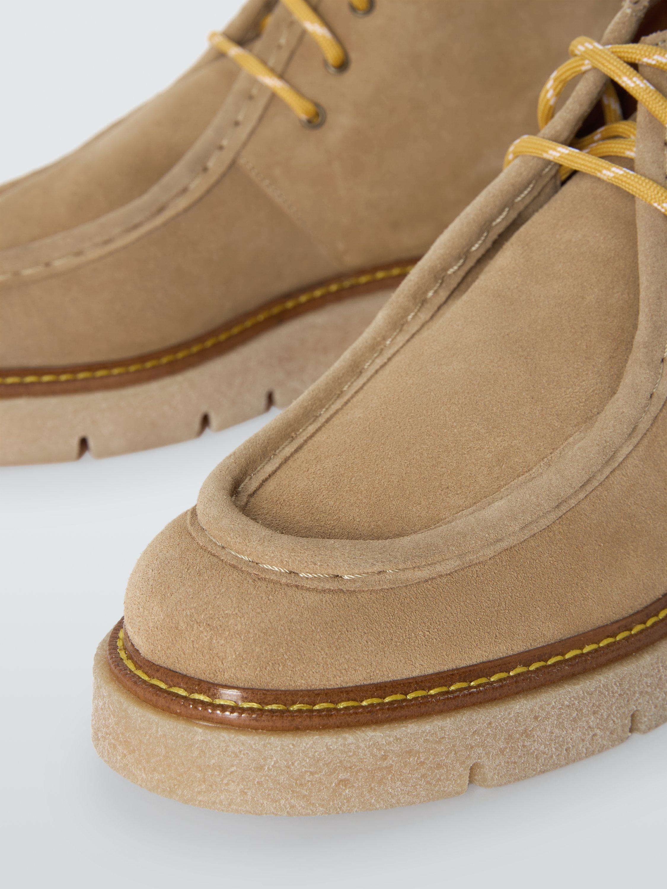 Product image 4 of 6, which shows John Lewis Palfrey Suede Cropped Lace Up Wallaby Desert Boots, Beige, 3