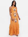 Maya Deluxe Embellished Ruffle Halterneck Maxi Dress
