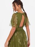 Maya Deluxe Floral-Embellished Trim Midaxi Dress