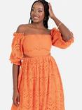 Maya Deluxe Broderie Anglaise Bardot Cotton Midaxi Dress