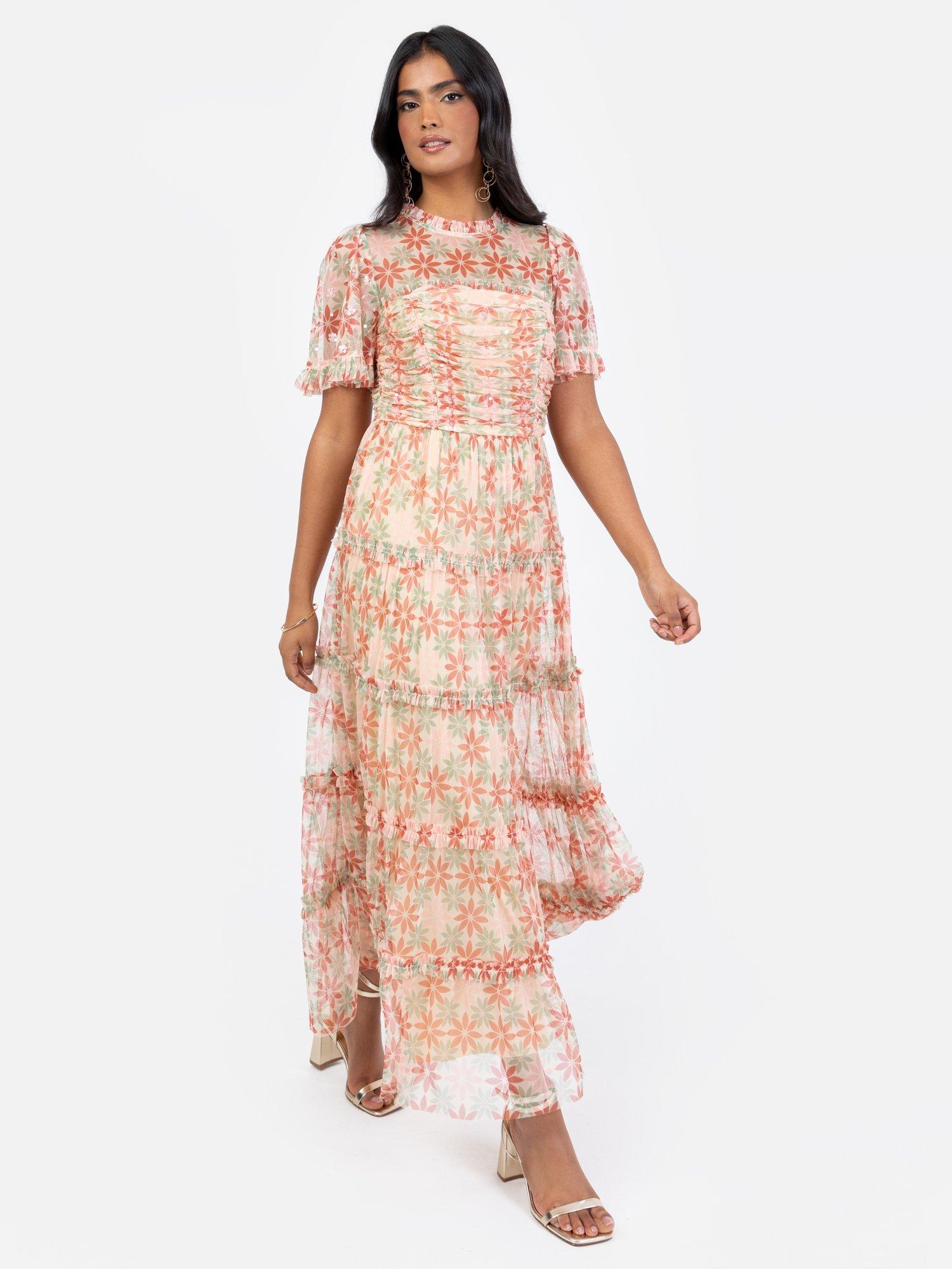 Product image 5 of 6, which shows Anaya With Love Floral Sequin Midaxi Dress, Geo Print, 6