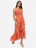 Anaya With Love Retro Floral Midaxi Dress, Rust Chintz Print