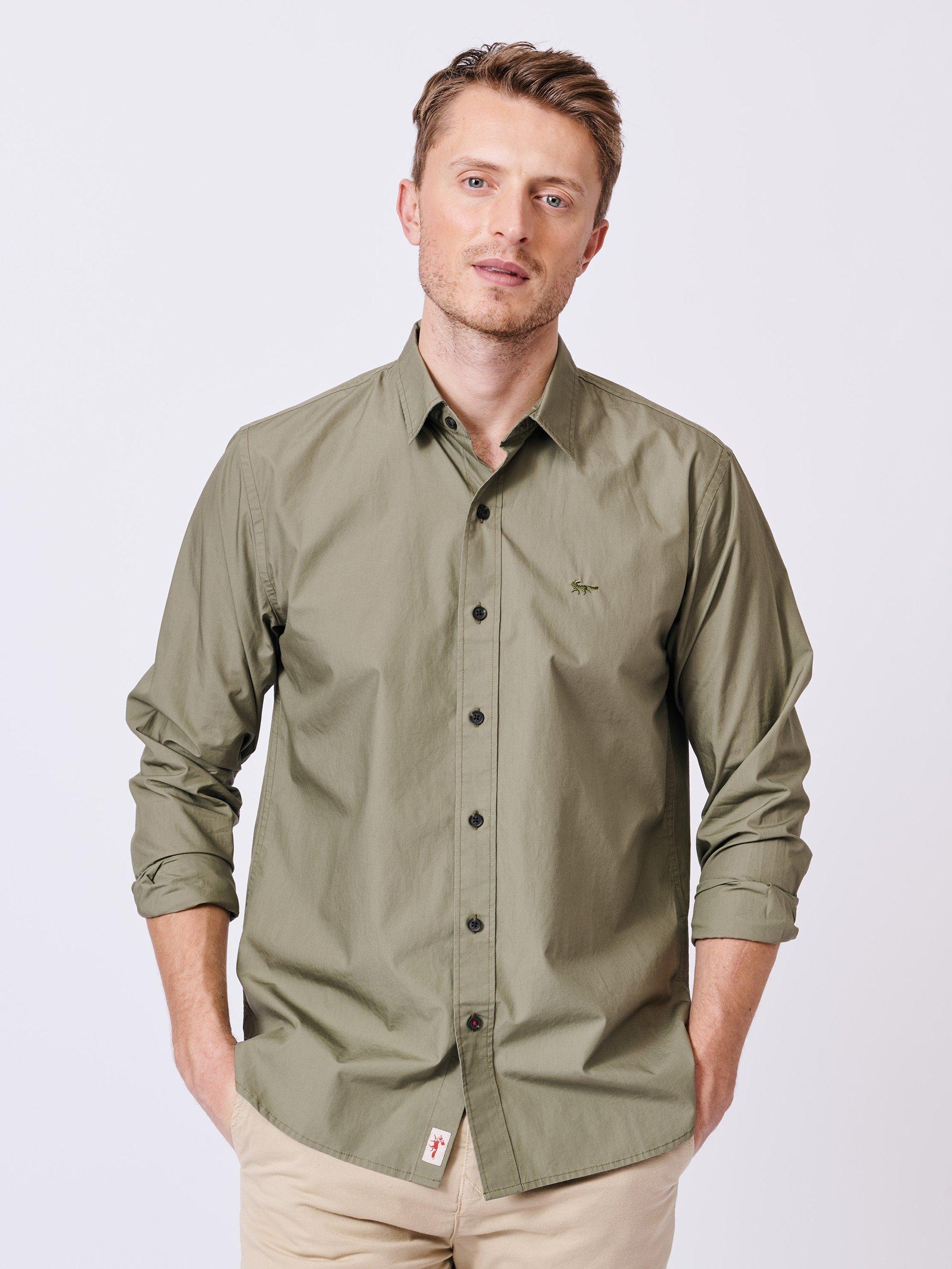 Product image 1 of 7, which shows Aubin Chase Cotton Shirt, Khaki, S