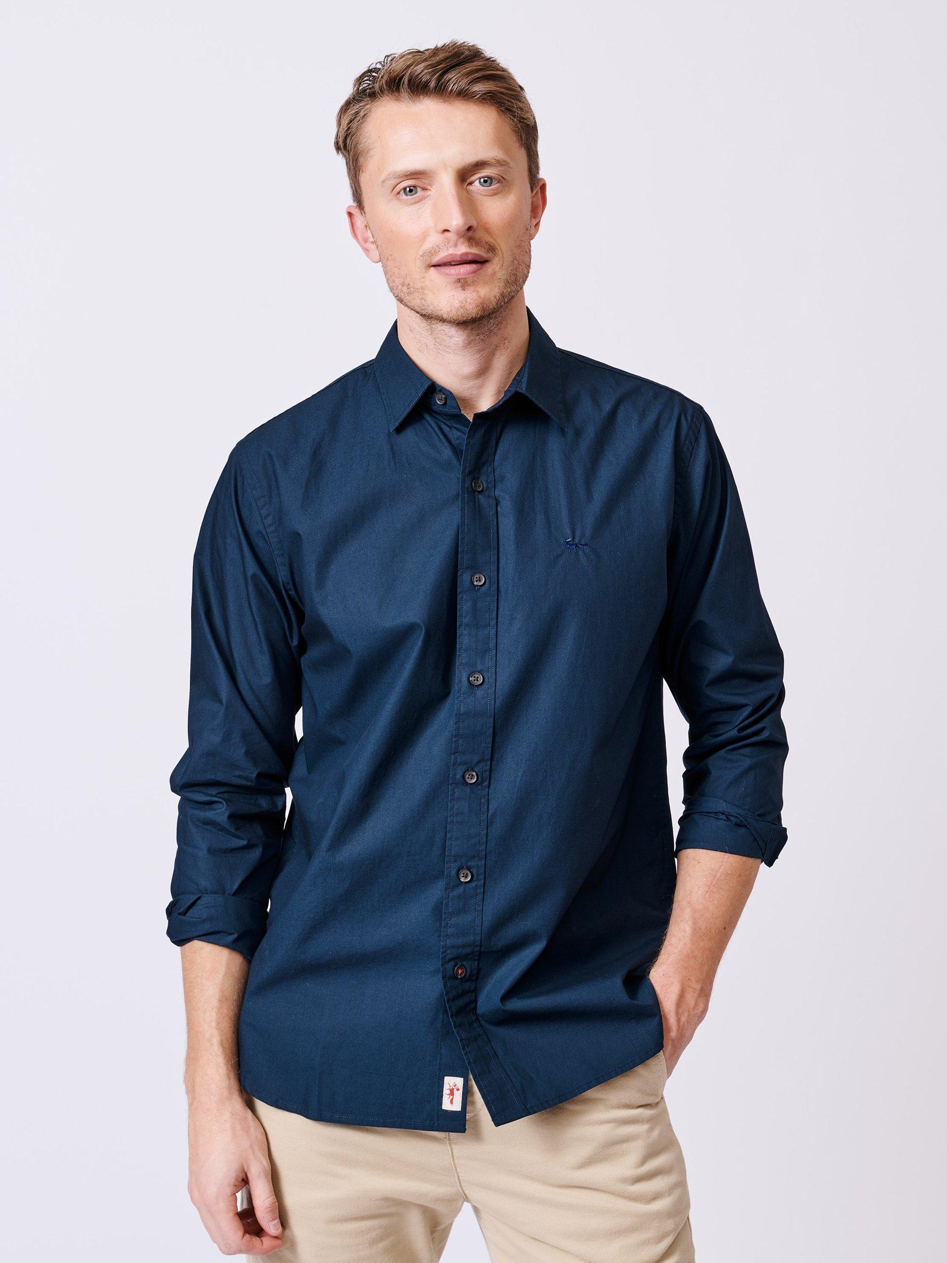 Product image 1 of 7, which shows Aubin Chase Cotton Shirt, Navy, S