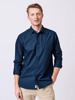 Aubin Chase Poplin Cotton Regular Fit Shirt, Navy