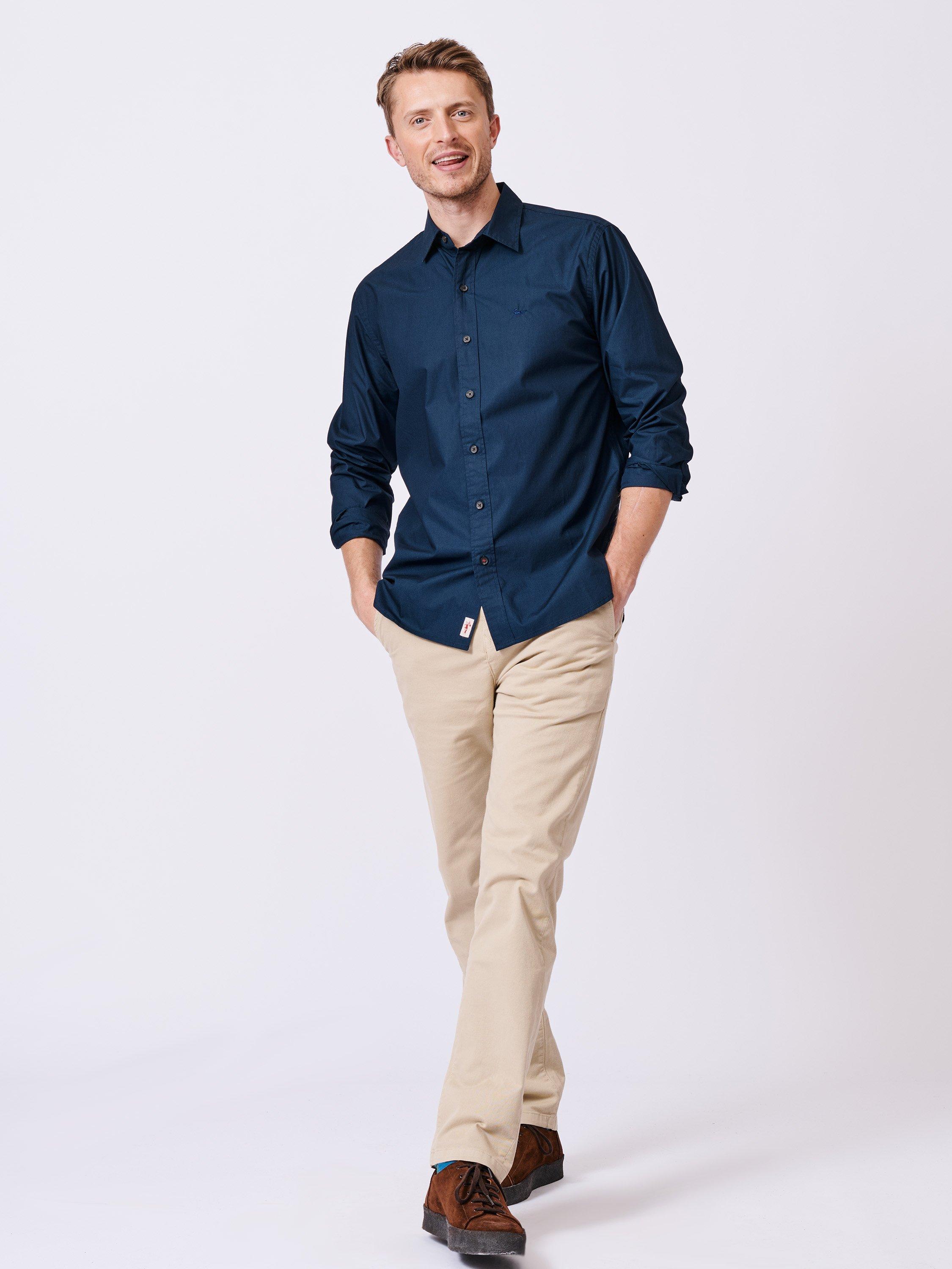 Product image 3 of 7, which shows Aubin Chase Cotton Shirt, Navy, S