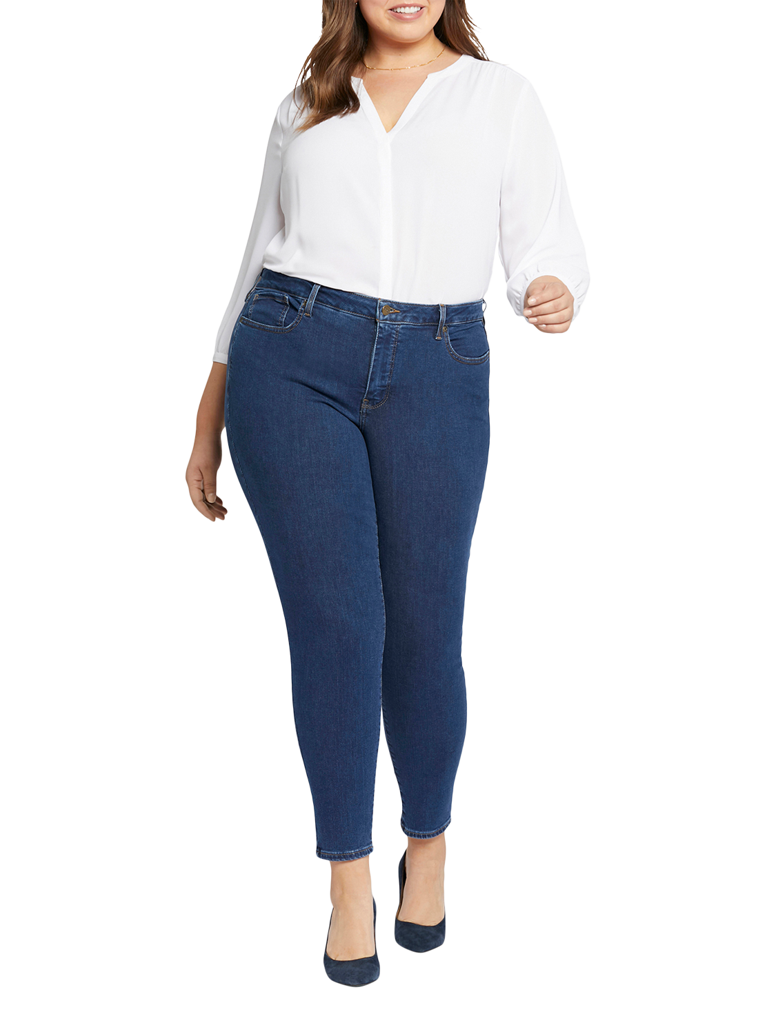 Product image 1 of 5, which shows NYDJ Plus Size Ami Skinny Jeans, Quinn, 18