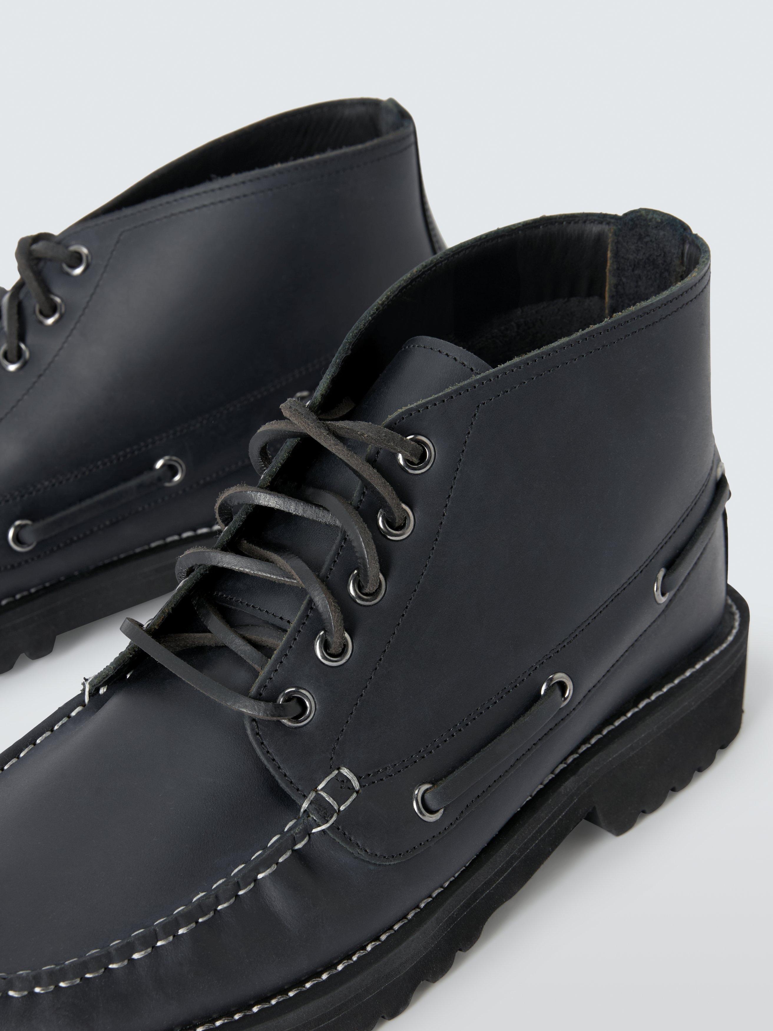 Product image 3 of 4, which shows John Lewis Beacon Leather Lace-Up Desert Boots, Midnight Black, 7