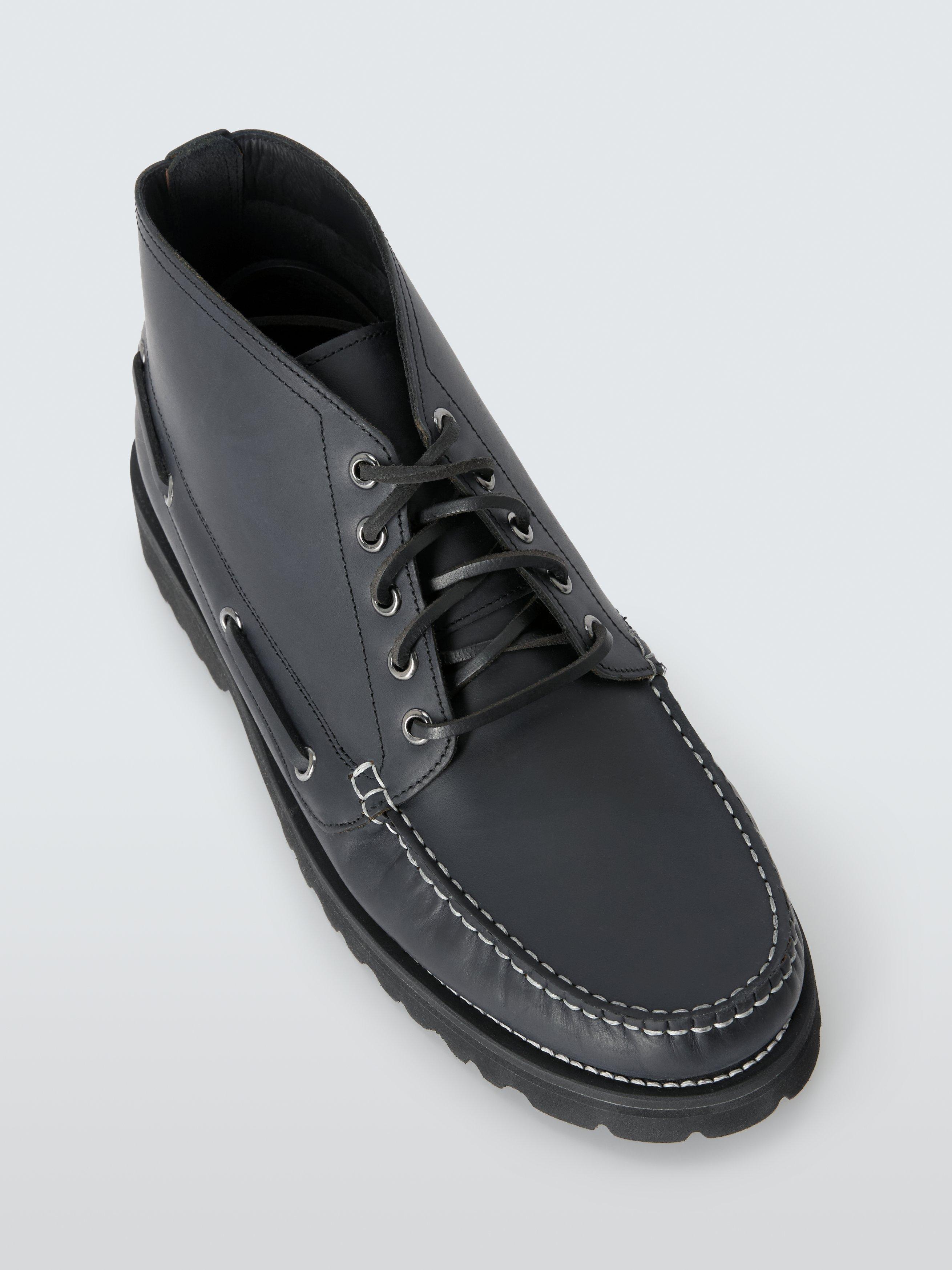 Product image 4 of 4, which shows John Lewis Beacon Leather Lace-Up Desert Boots, Midnight Black, 7