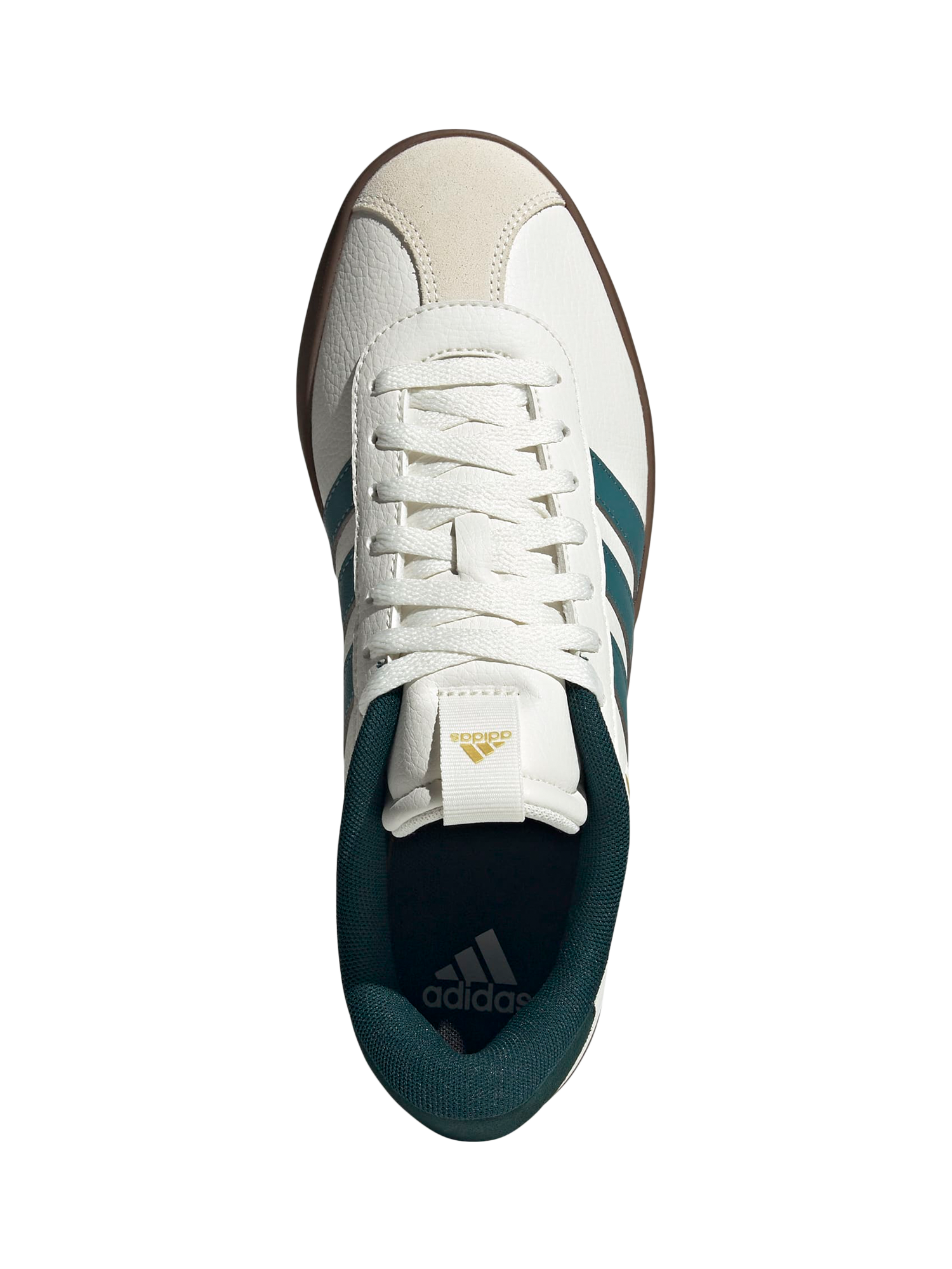 Product image 2 of 6, which shows adidas VL Court Suede Lace Up Trainers, White/Green, 7